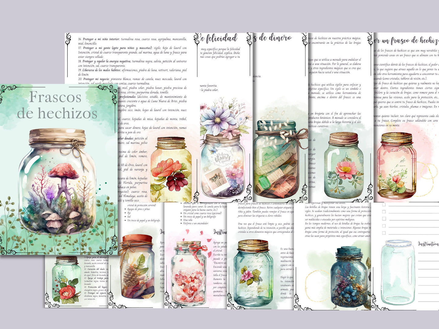 TARROS DE HECHIZO. Hermosas páginas para tu Libro de las Sombras. Descarga instantánea.