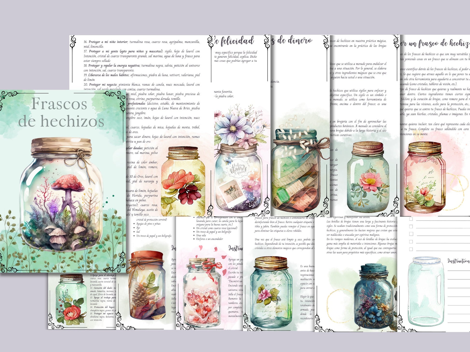 TARROS DE HECHIZO. Hermosas páginas para tu Libro de las Sombras. Descarga instantánea.
