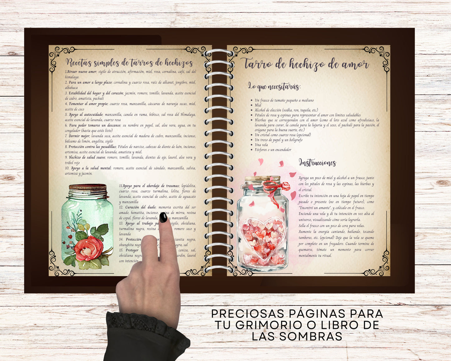 TARROS DE HECHIZO. Hermosas páginas para tu Libro de las Sombras. Descarga instantánea.