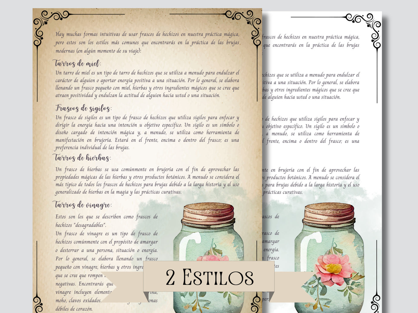 TARROS DE HECHIZO. Hermosas páginas para tu Libro de las Sombras. Descarga instantánea.