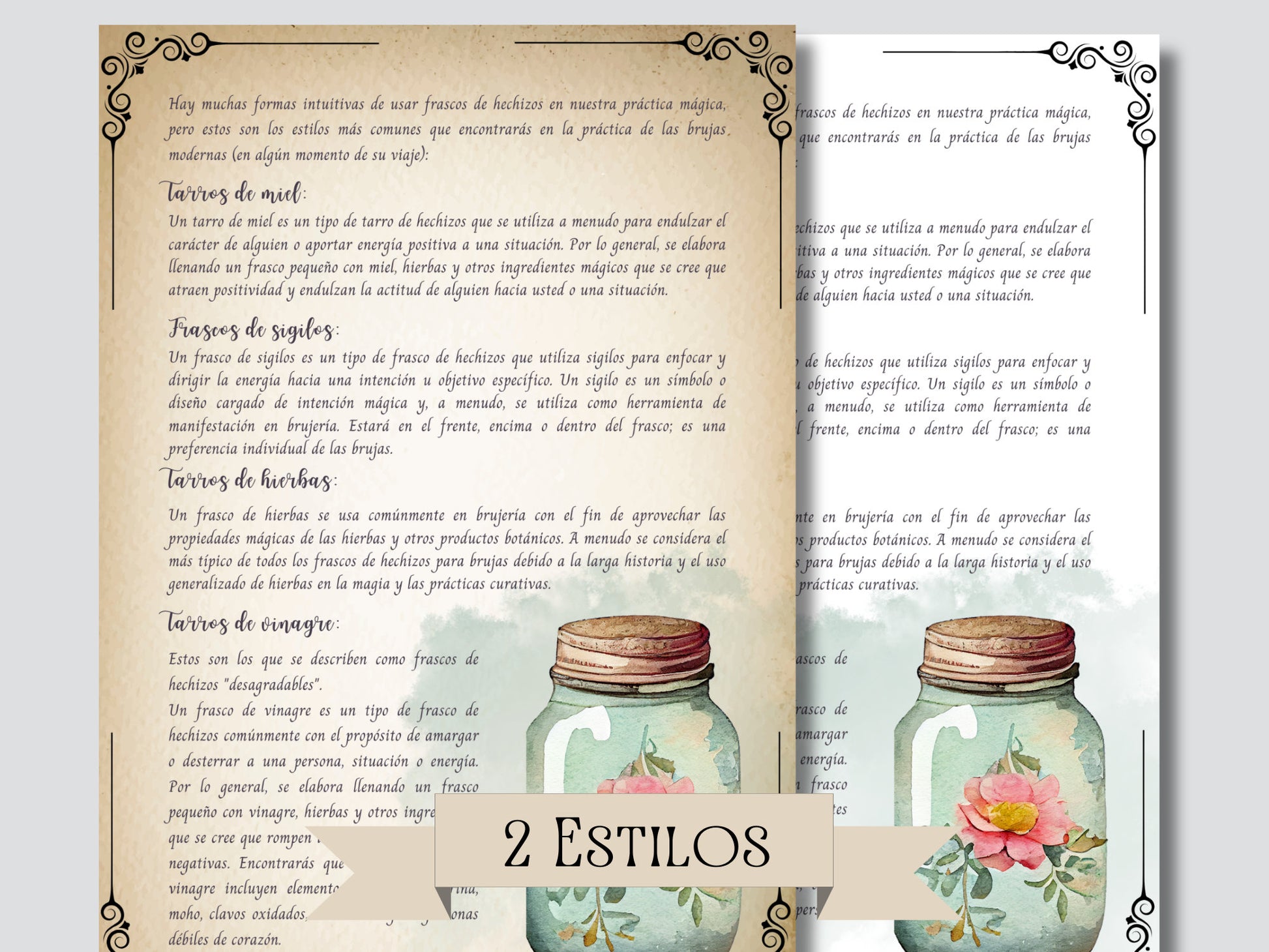 TARROS DE HECHIZO. Hermosas páginas para tu Libro de las Sombras. Descarga instantánea.