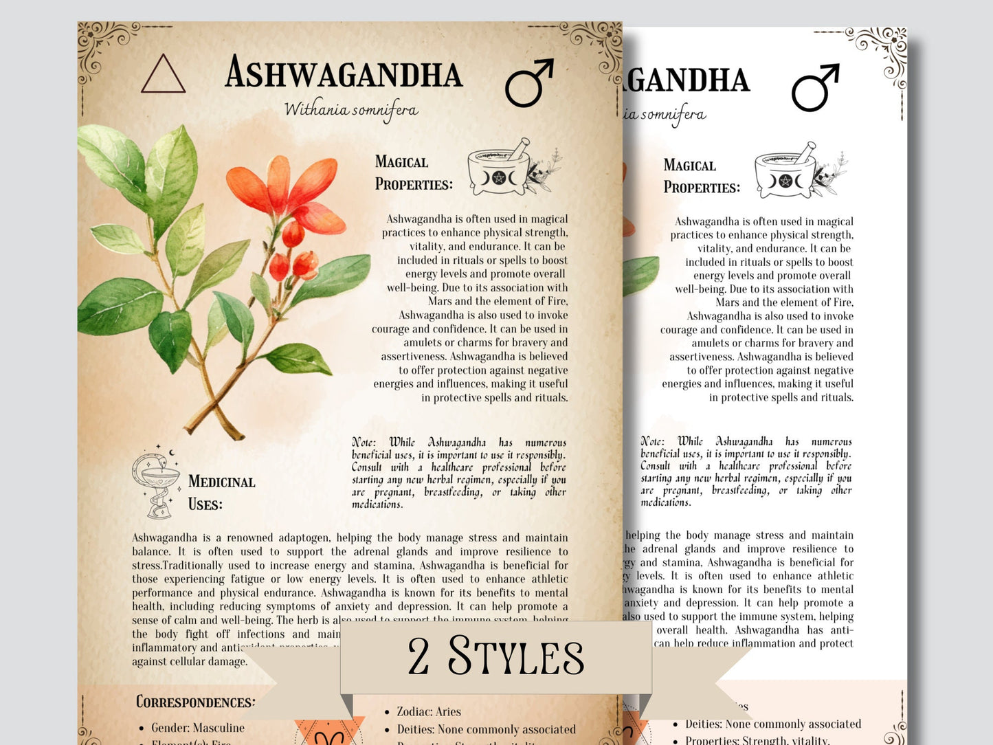 The Ultimate Medicinal Herbs Collection- Grimoire Printable, Book of Shadows Printable