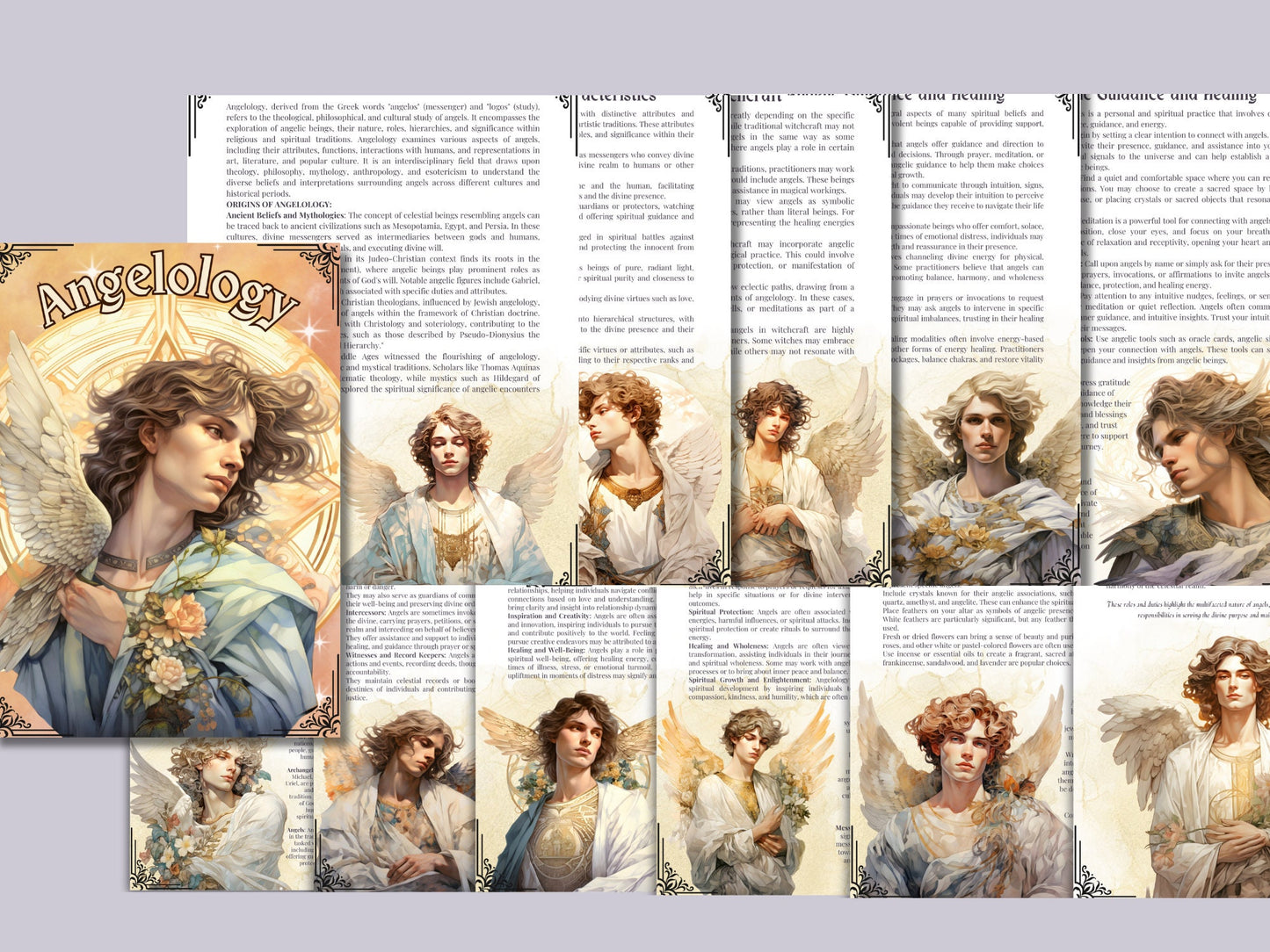 Angelology. Beautiful pages for your Grimoire or Book of Shadows. Printable
