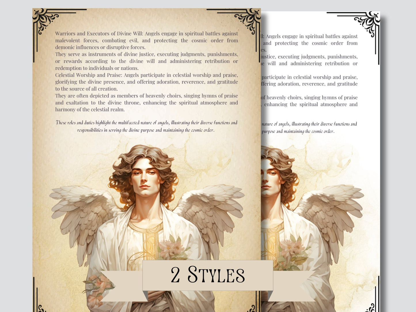 Angelology. Beautiful pages for your Grimoire or Book of Shadows. Printable