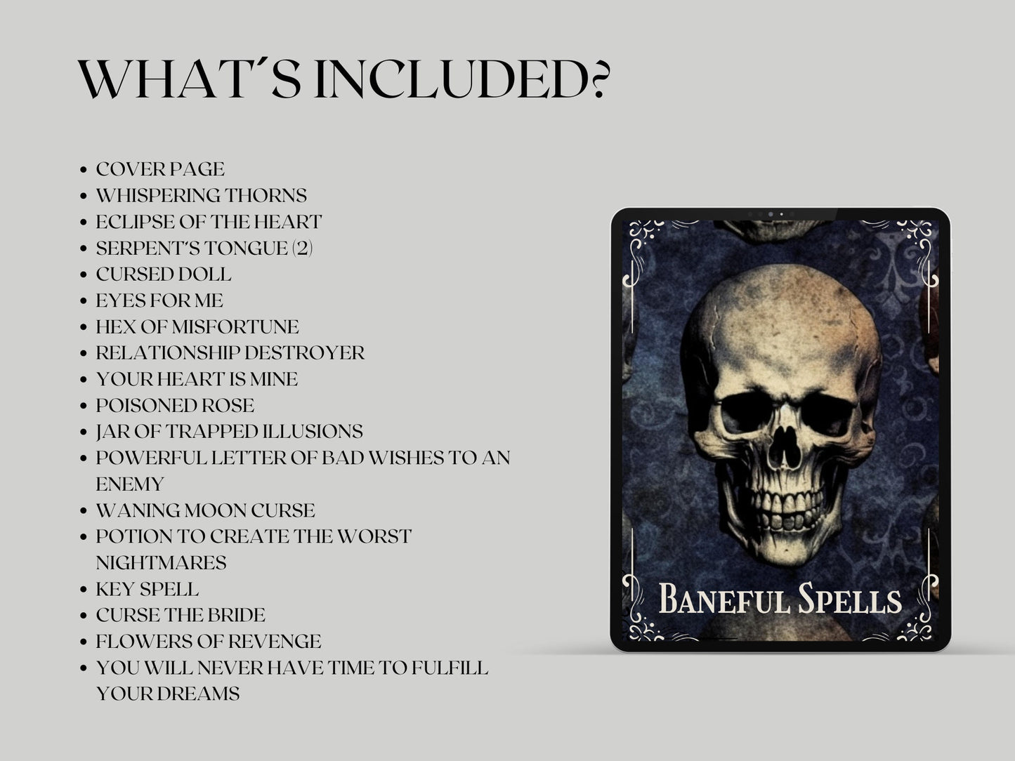 Baneful Magic Spells Collection. 17 Potent Curses & Hexes. Printable.