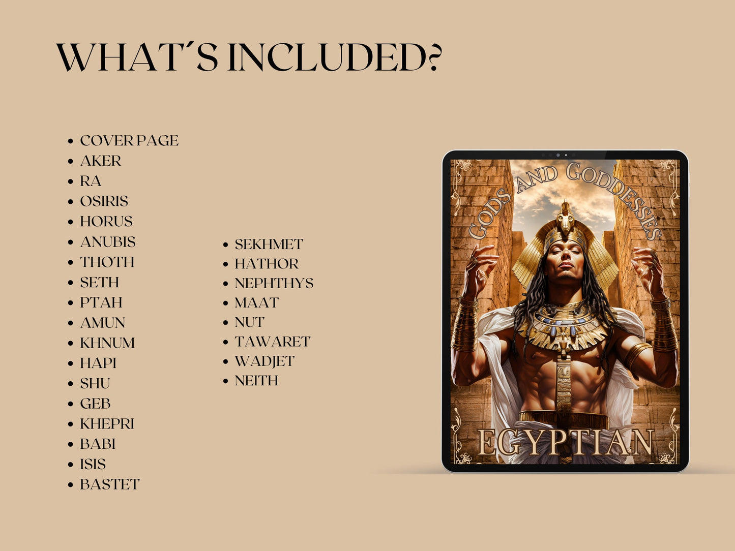 Egyptian Gods and Goddesses. Beautiful pages for your Grimoire or Book Of Shadows. Printable