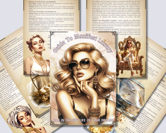 Guide To MANIFEST LUXURY. Call In The Epic Life Of Your Dreams. Basic Guide. Printable.