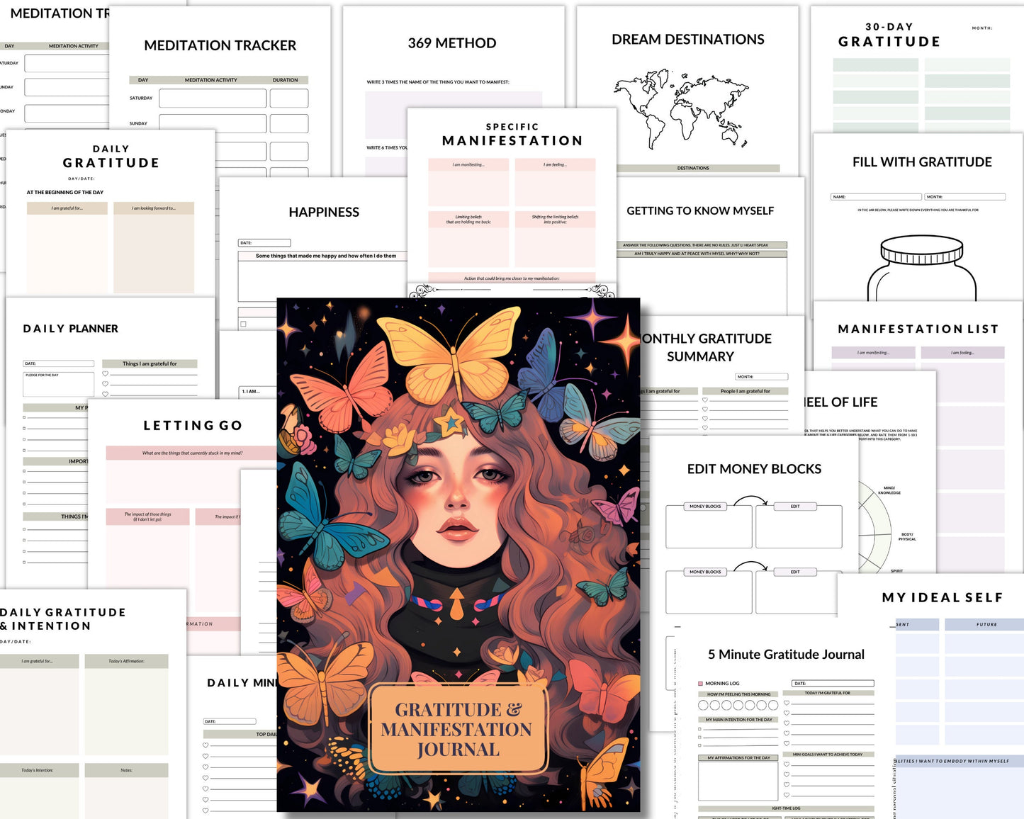 Gratitude & Manifestation Planner. Printable.