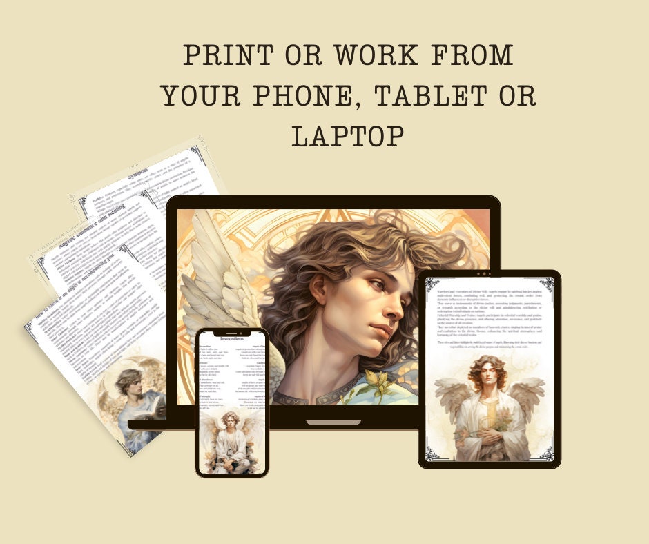 Angelology. Beautiful pages for your Grimoire or Book of Shadows. Printable