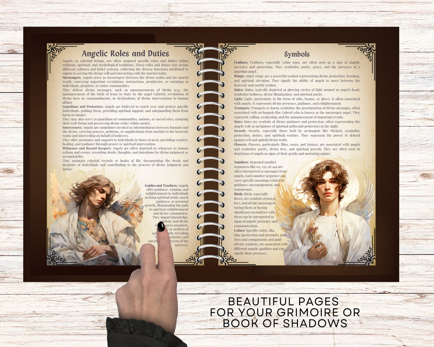 Angelology. Beautiful pages for your Grimoire or Book of Shadows. Printable