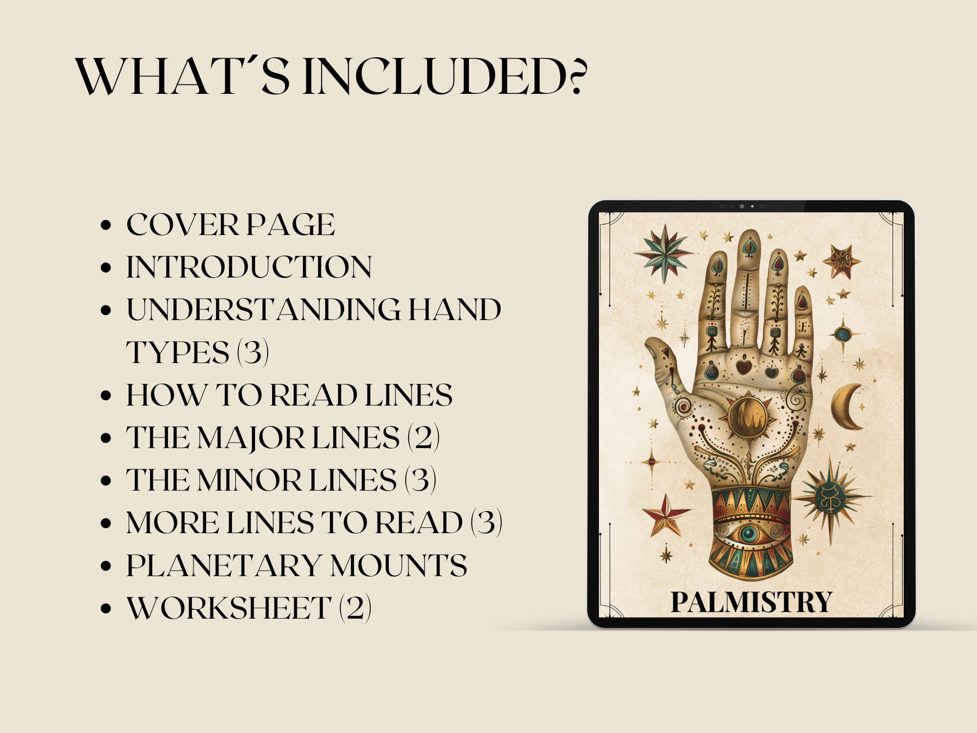 Palmistry. Basic guide. Beautiful pages for your Grimoire or Book Of Shadows. Printable