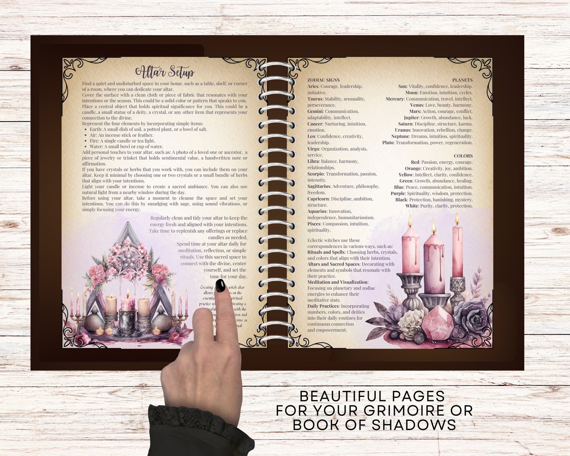 Eclectic Witch. Beautiful pages for your Grimoire or Book Of Shadows. Printable.