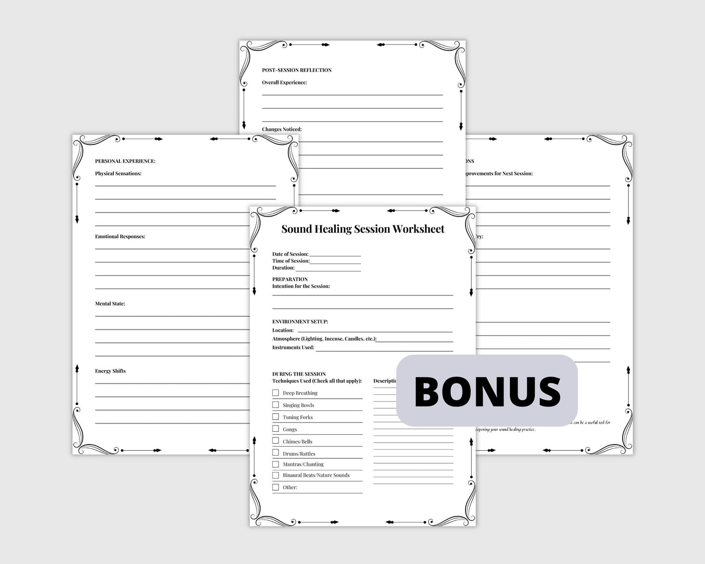 SOUND HEALING. Basic Guide. beautiful pages for your Grimoire or Book Of Shadows. Printable.