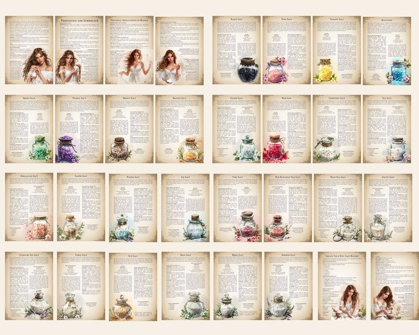 SALT MAGICK. Witch Salt recipes. Basic Guide. The most complete. Printable