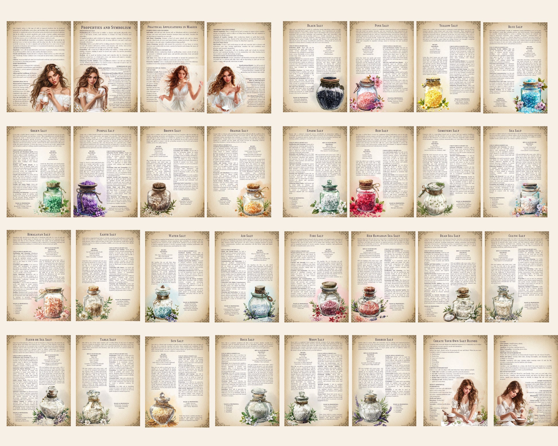 SALT MAGICK. Witch Salt recipes. Basic Guide. The most complete. Printable