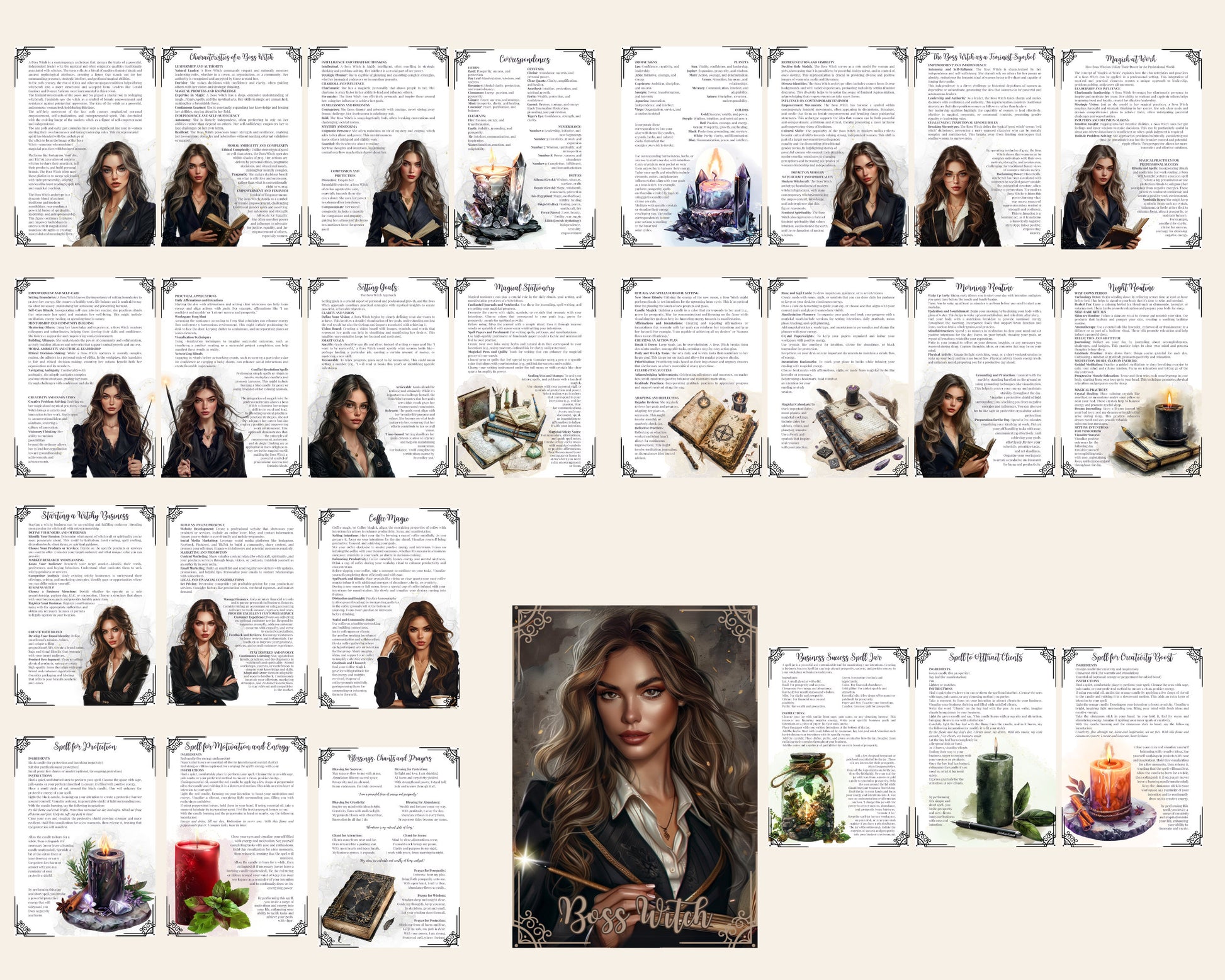 Boss Witch. Beautiful pages for your Grimoire or Book of Shadows. Printable.