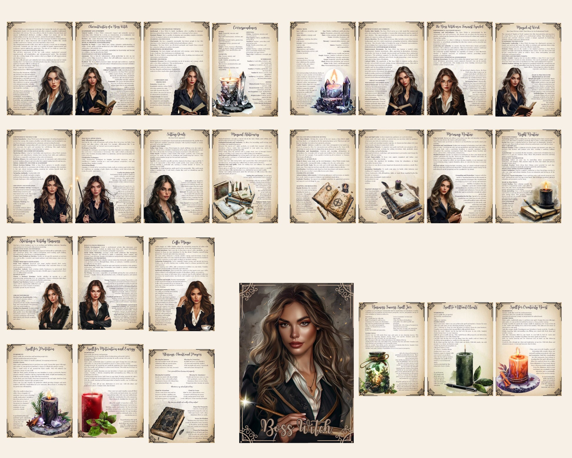 Boss Witch. Beautiful pages for your Grimoire or Book of Shadows. Printable.