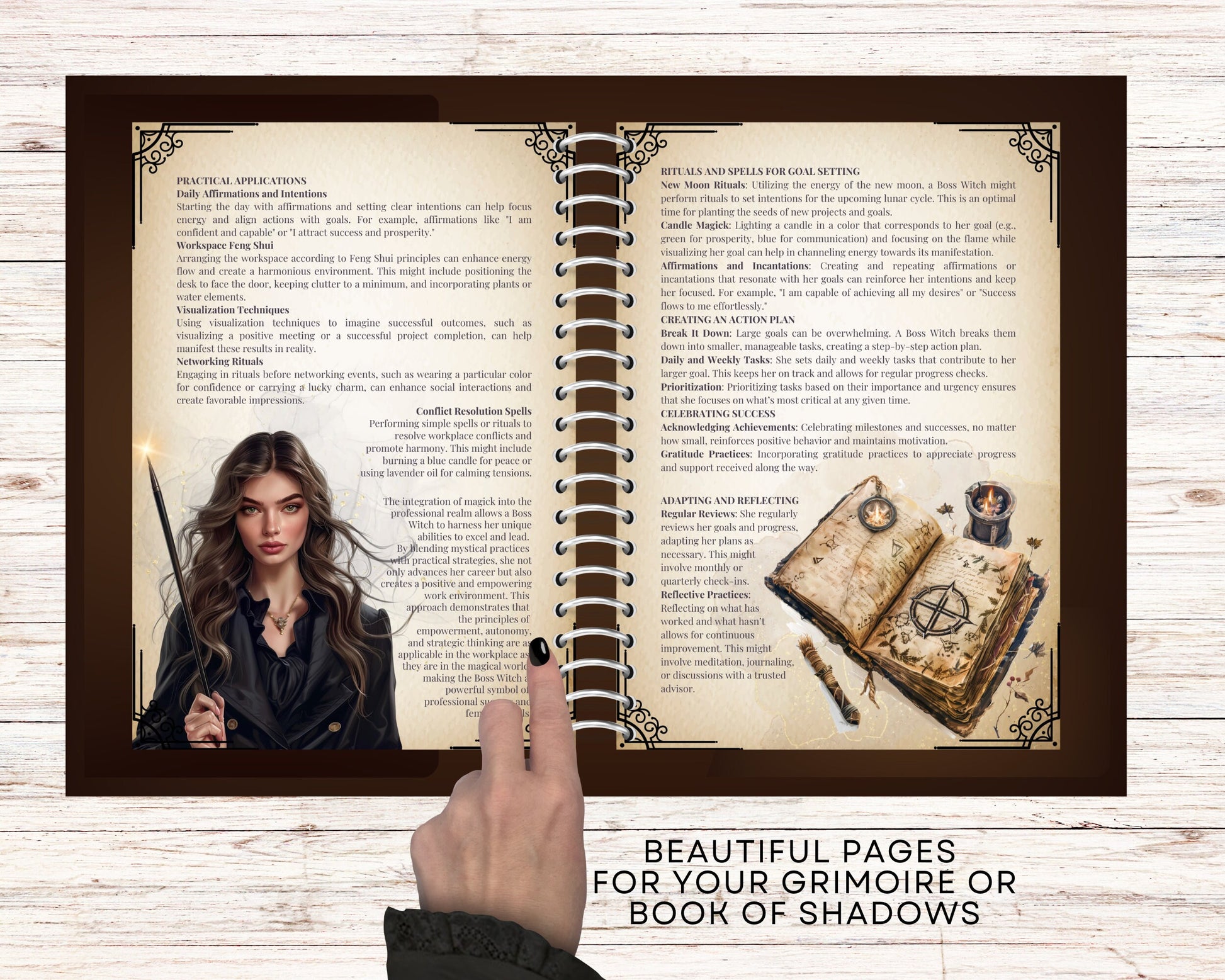 Boss Witch. Beautiful pages for your Grimoire or Book of Shadows. Printable.