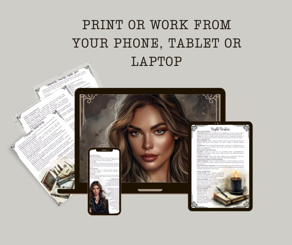 Boss Witch. Beautiful pages for your Grimoire or Book of Shadows. Printable.
