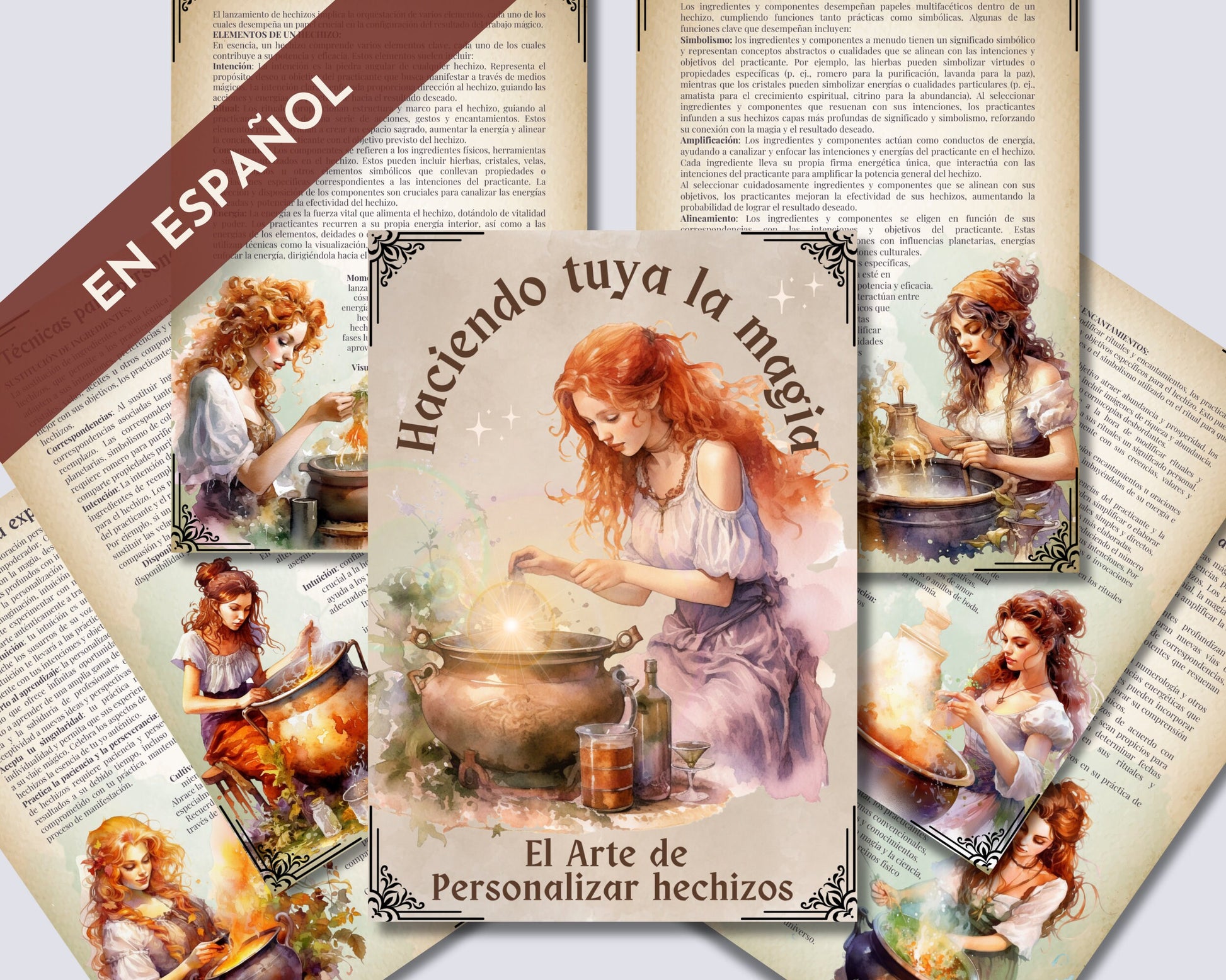 ESPAÑOL. Hacer tuya la magia: el arte de la personalización de hechizos. Lo esencial. Imprimible. Páginas de grimorio. Imprimible