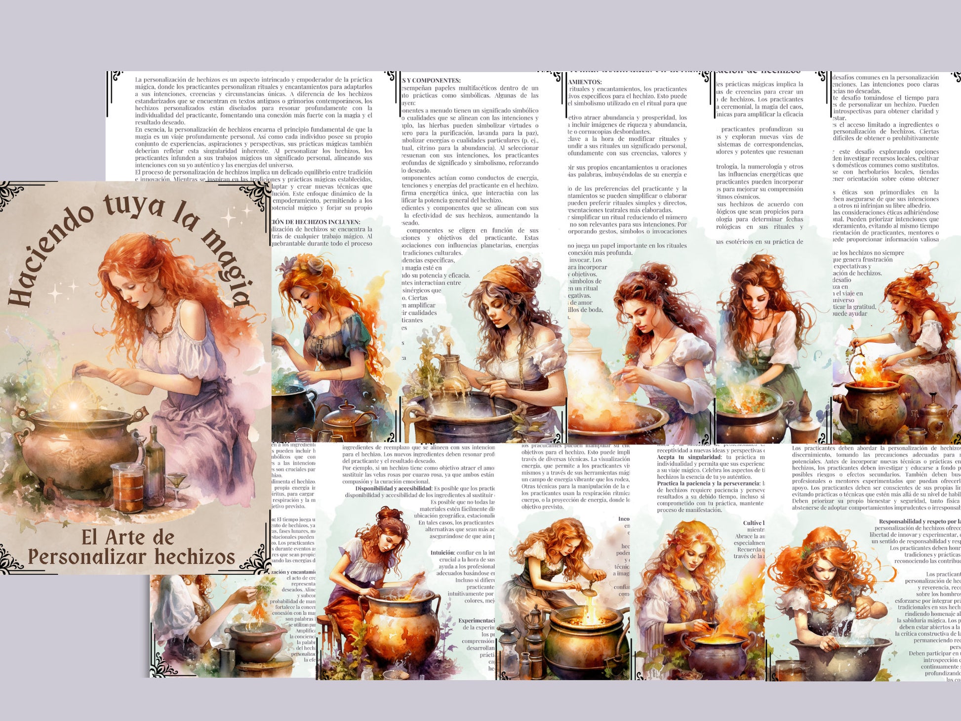 ESPAÑOL. Hacer tuya la magia: el arte de la personalización de hechizos. Lo esencial. Imprimible. Páginas de grimorio. Imprimible