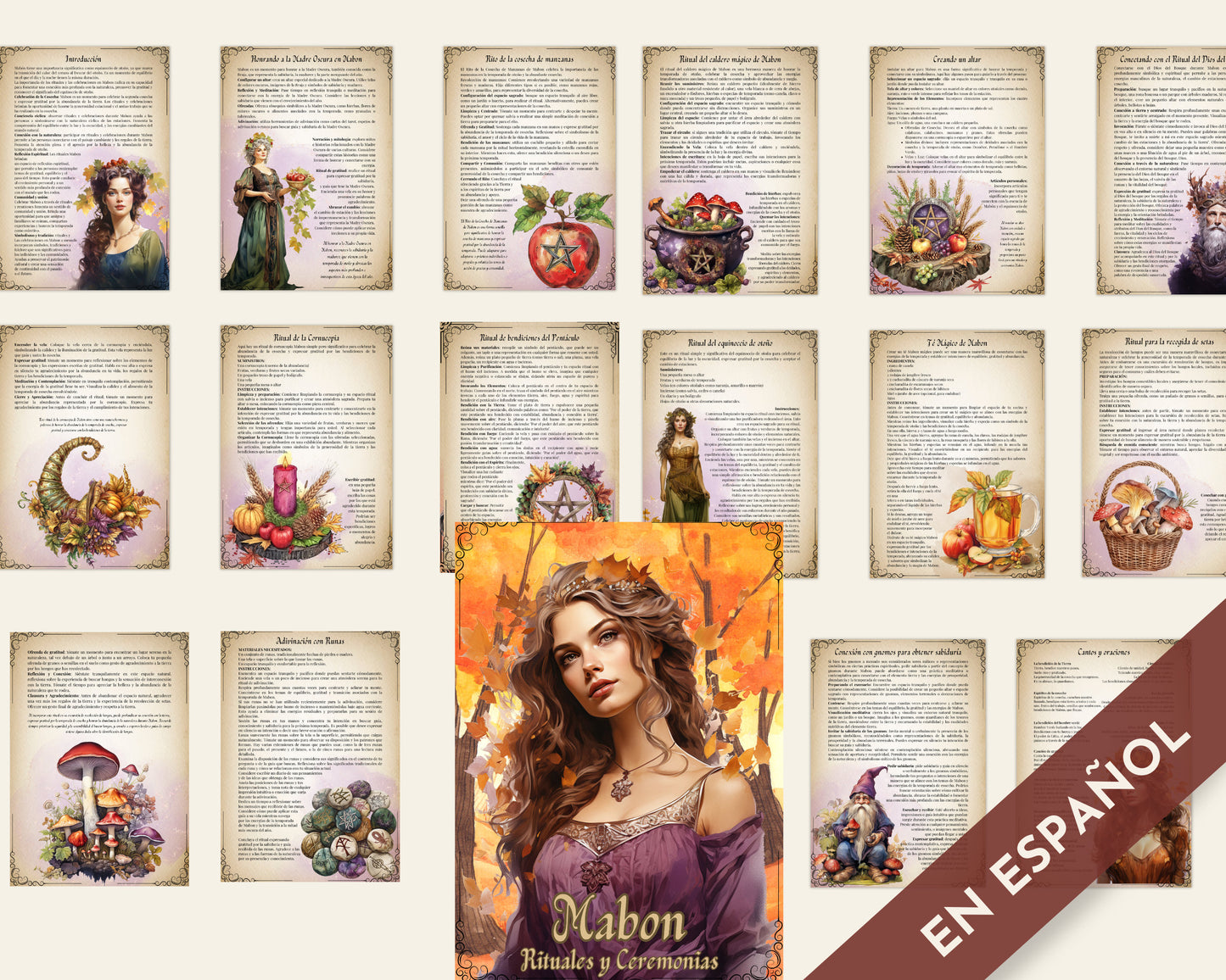 MABON. Rituales y Ceremonias. Bonitas páginas imprimibles para tu Grimorio o Libro de las Sombras. Imprimible