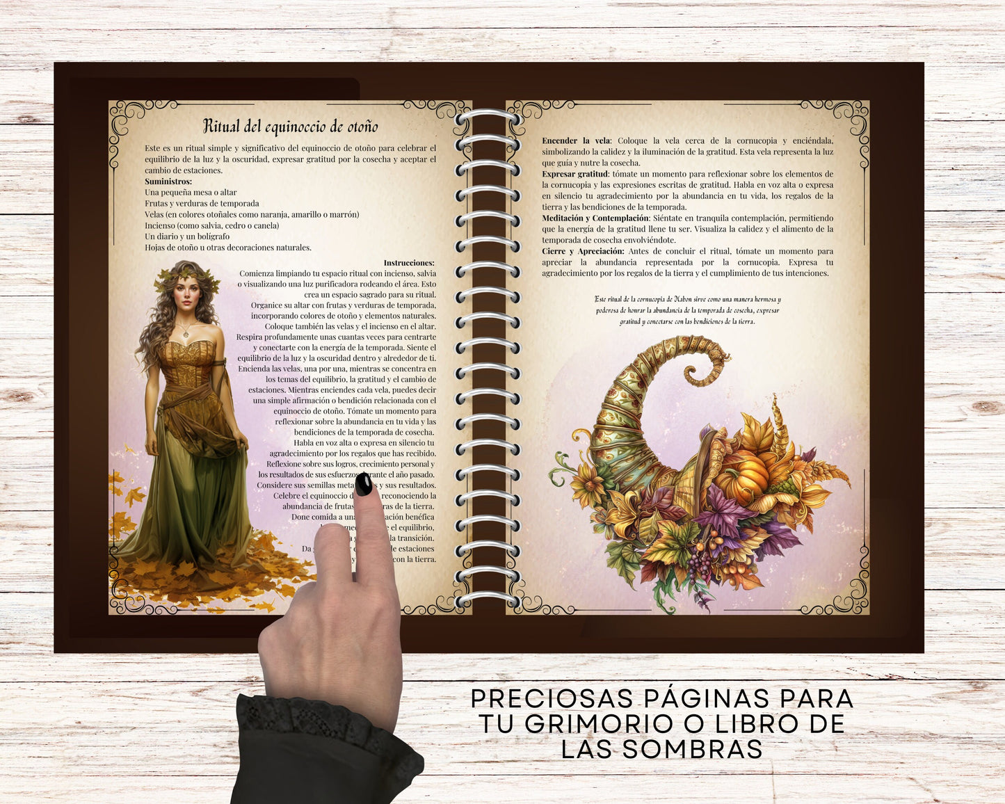 MABON. Rituales y Ceremonias. Bonitas páginas imprimibles para tu Grimorio o Libro de las Sombras. Imprimible