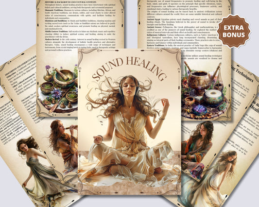SOUND HEALING. Basic Guide. beautiful pages for your Grimoire or Book Of Shadows. Printable.