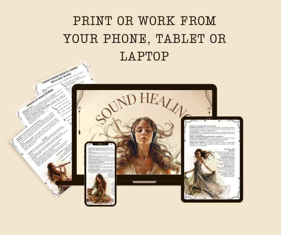 SOUND HEALING. Basic Guide. beautiful pages for your Grimoire or Book Of Shadows. Printable.