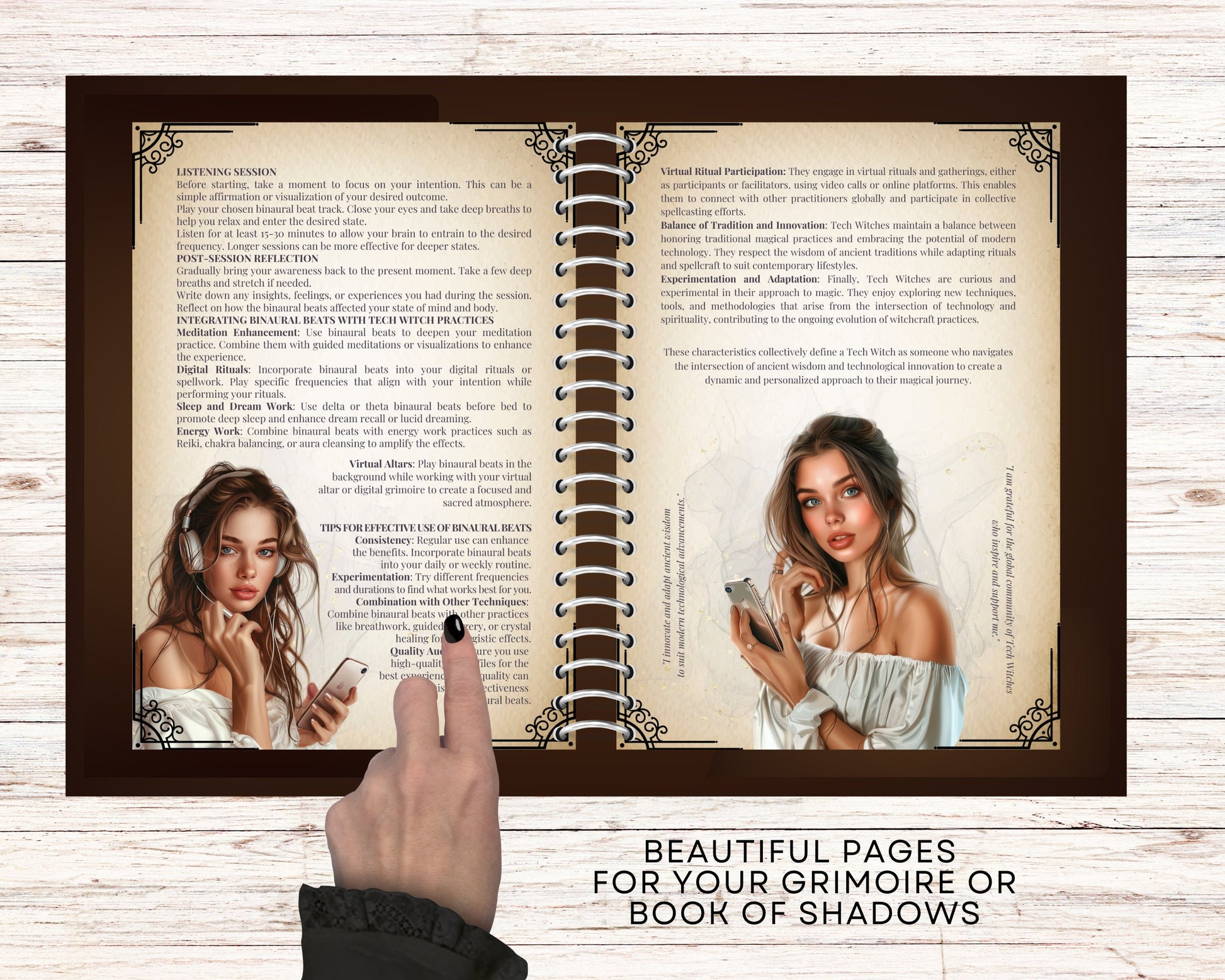 TECH WITCH. Basic Guide. Beautiful pages for your Grimoire or Book Of Shadows. Printable.