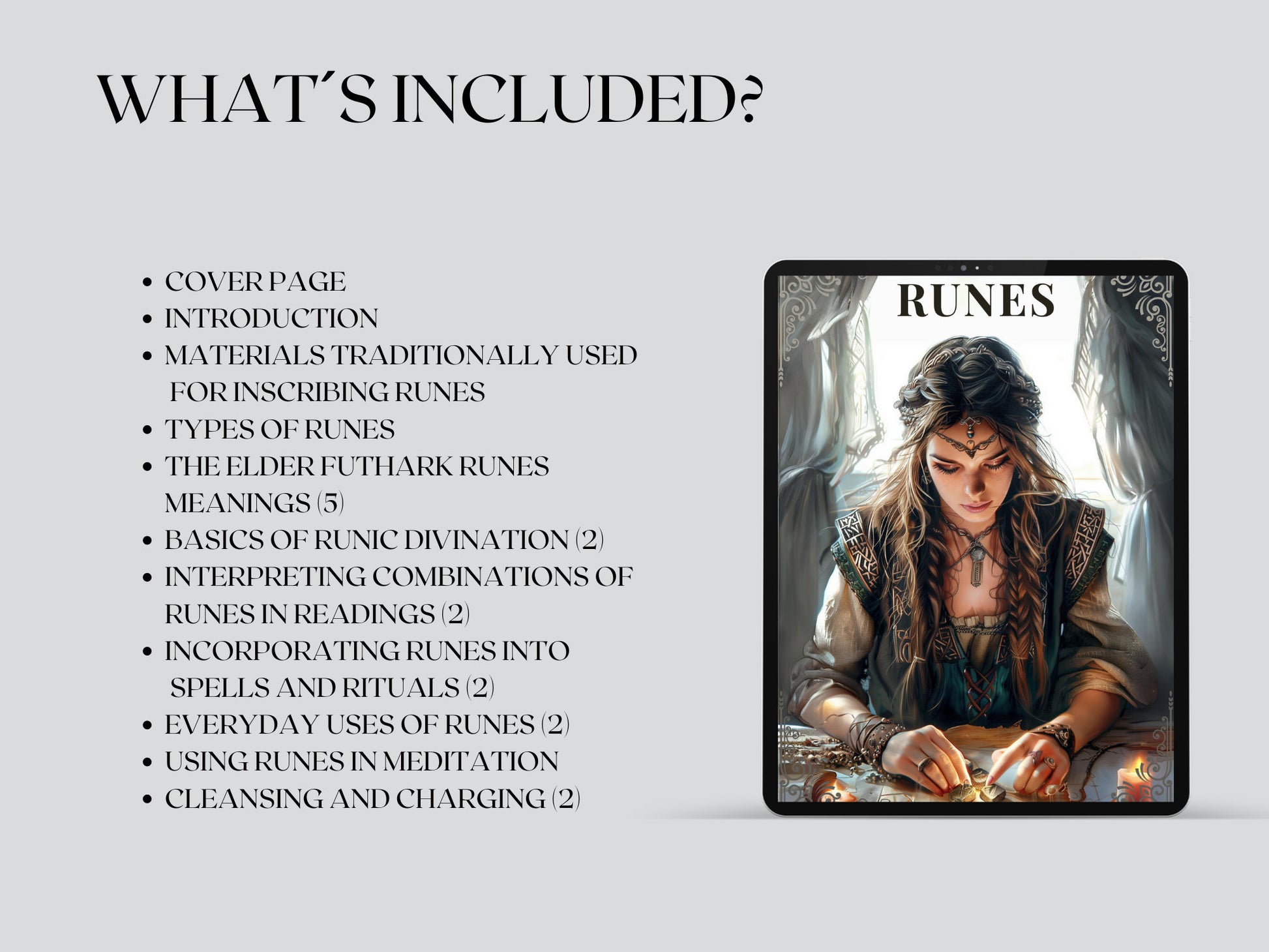 Runes. Basic Guide. beautiful pages for your Grimoire or Book Of Shadows. Printable