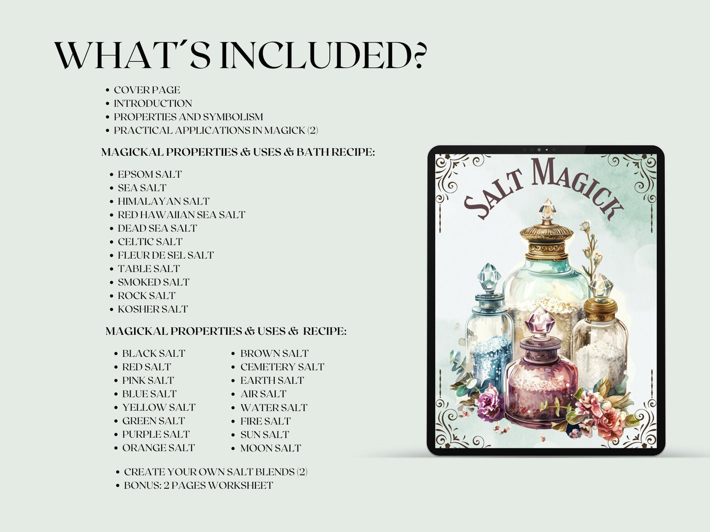 SALT MAGICK. Witch Salt recipes. Basic Guide. The most complete. Printable