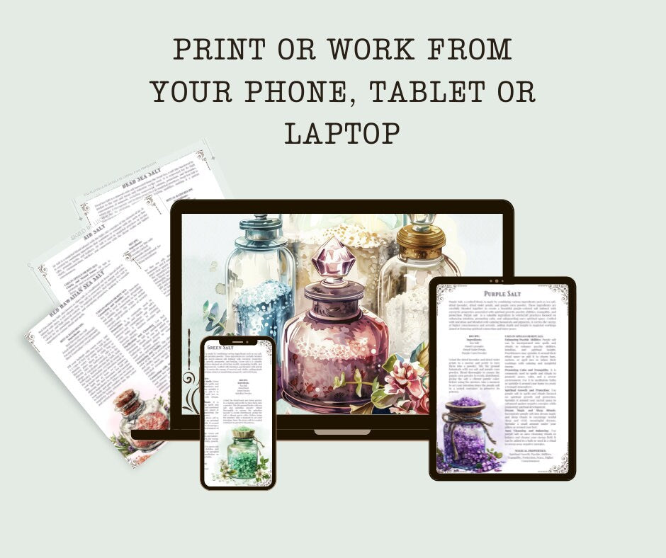 SALT MAGICK. Witch Salt recipes. Basic Guide. The most complete. Printable