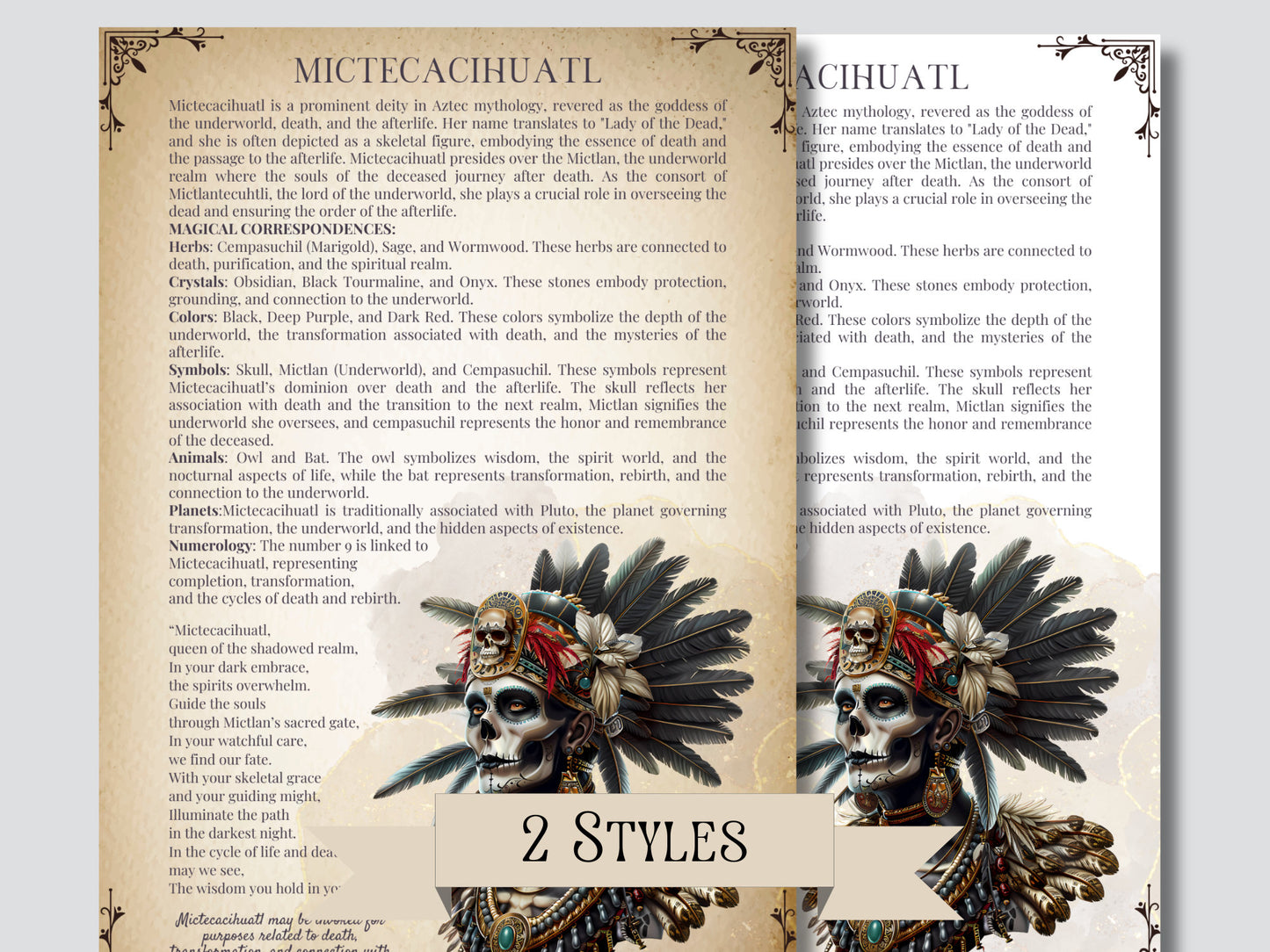 Aztec. Gods and Goddess. Beautiful pages for your Grimoire or Book Of Shadows. Printable.