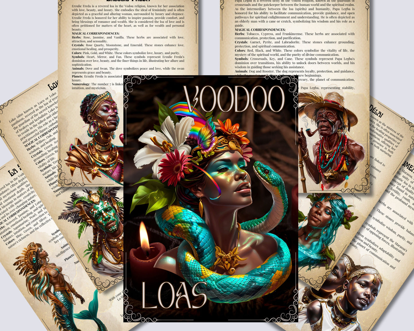 VOODOO LOAS. Basics. Beautiful pages for your Grimoire or Book Of Shadows. Printable.