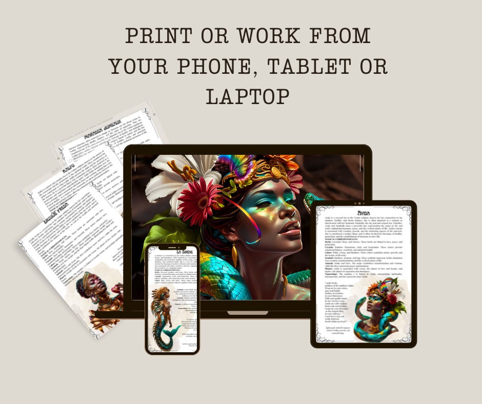 VOODOO LOAS. Basics. Beautiful pages for your Grimoire or Book Of Shadows. Printable.