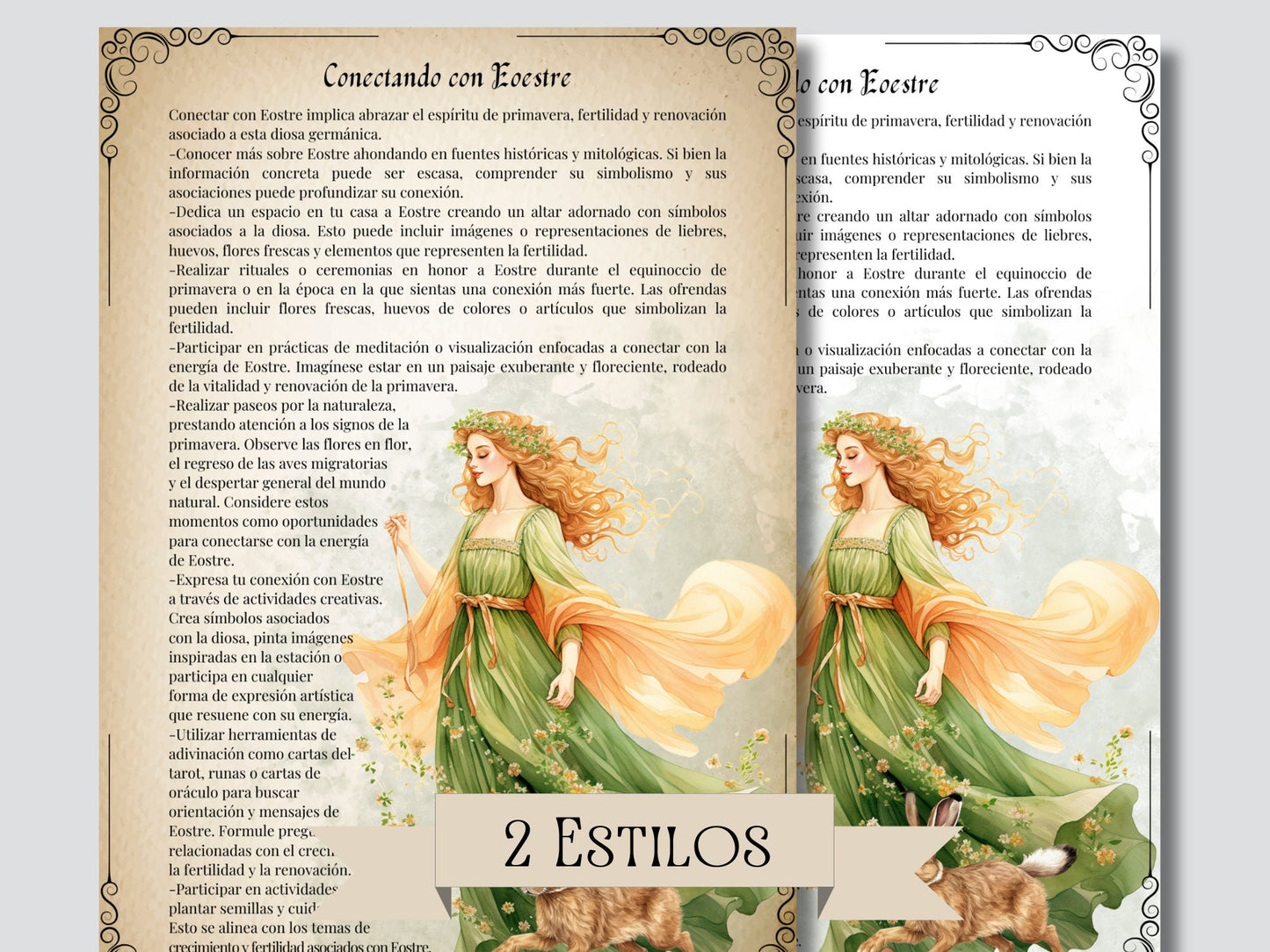 Ostara. Rituales y Ceremonias. Páginas imprimibles para tu Libro de las Sombras o Grimorio.