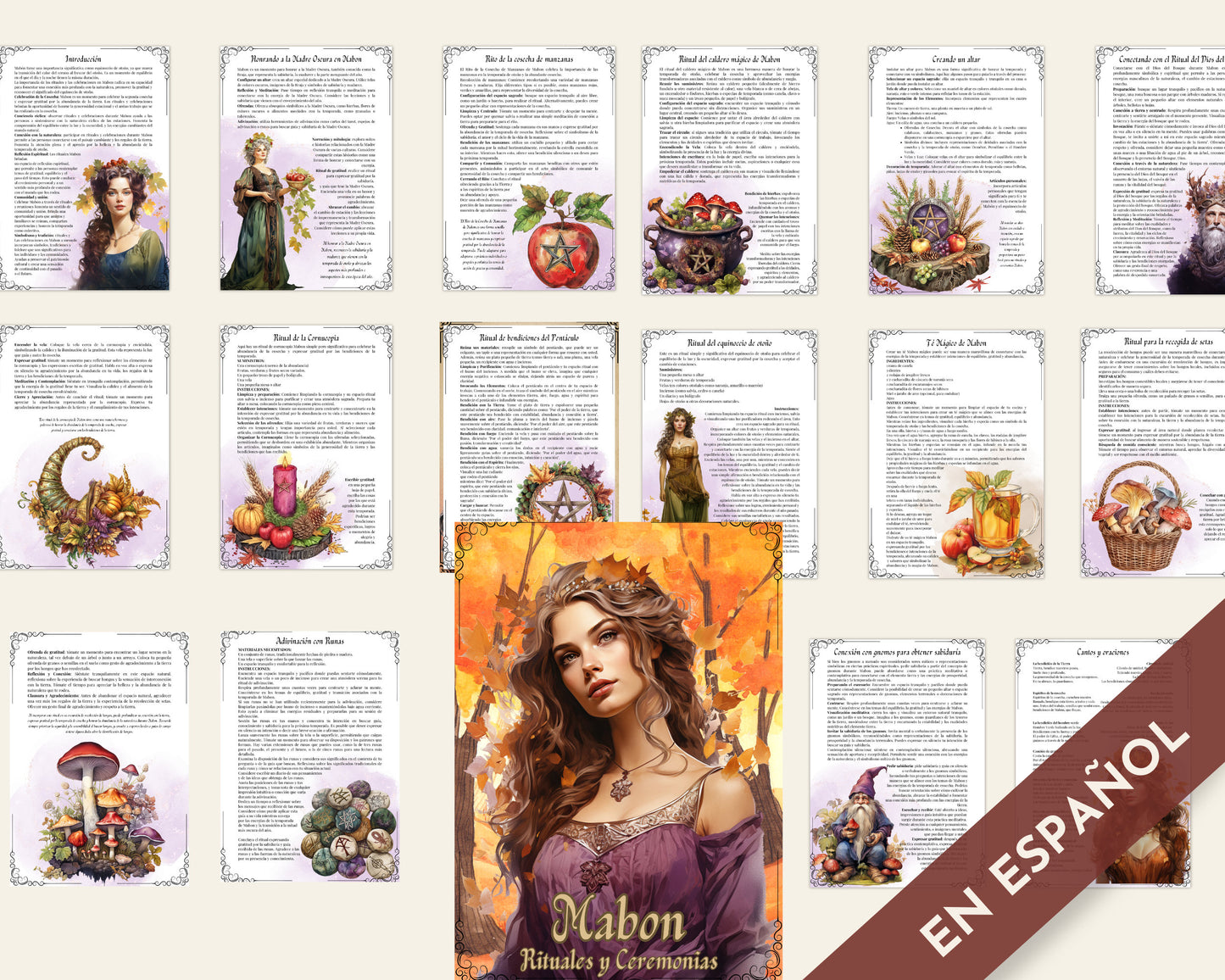 MABON. Rituales y Ceremonias. Bonitas páginas imprimibles para tu Grimorio o Libro de las Sombras. Imprimible