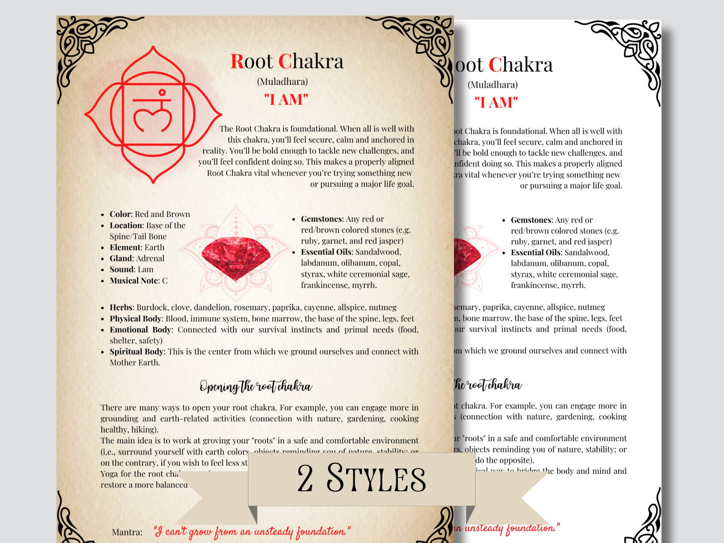 CHAKRAS. BEGINNERS GUIDE. Beautiful pages for your Grimoire or Book Of Shadows. Printable.