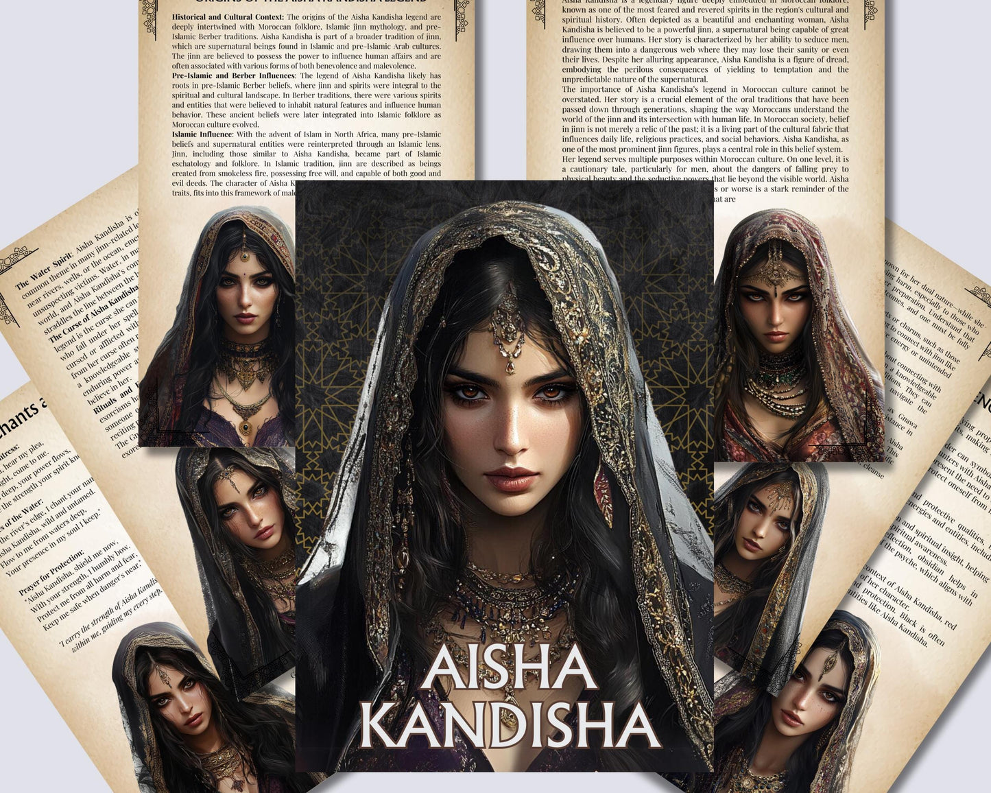 Aisha Kandisha. Moroccan Djinn. Beautiful pages for your Grimoire or Book Of Shadows. Printable.