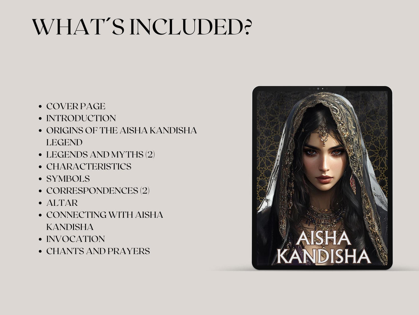 Aisha Kandisha. Moroccan Djinn. Beautiful pages for your Grimoire or Book Of Shadows. Printable.