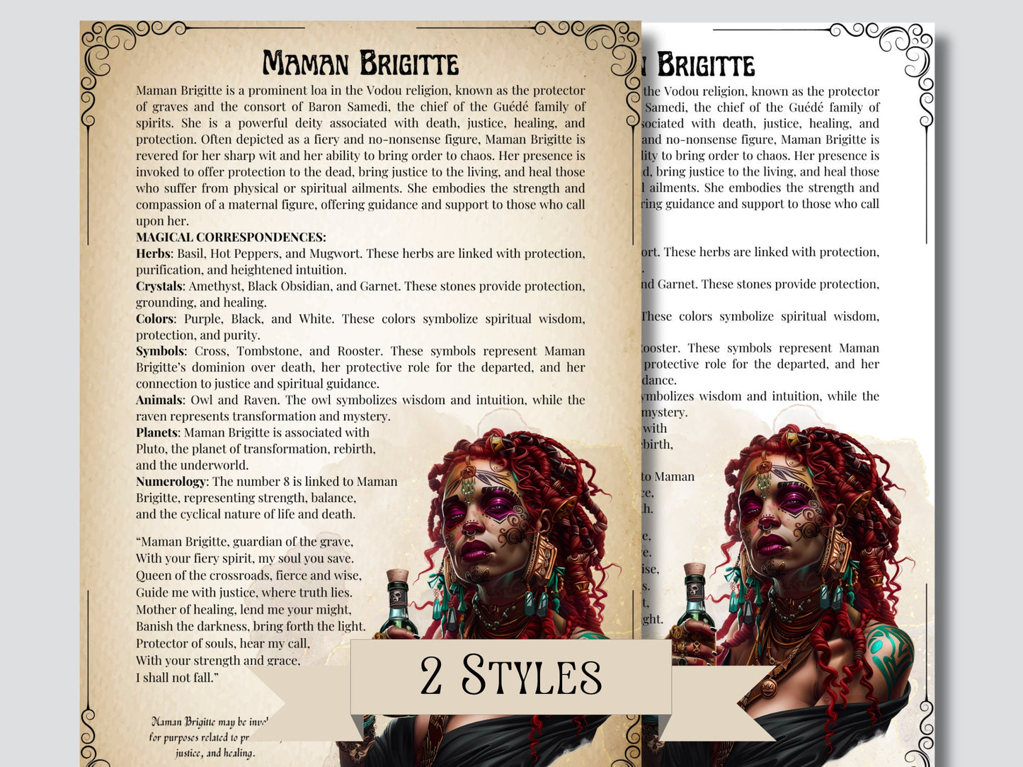 VOODOO LOAS. Basics. Beautiful pages for your Grimoire or Book Of Shadows. Printable.