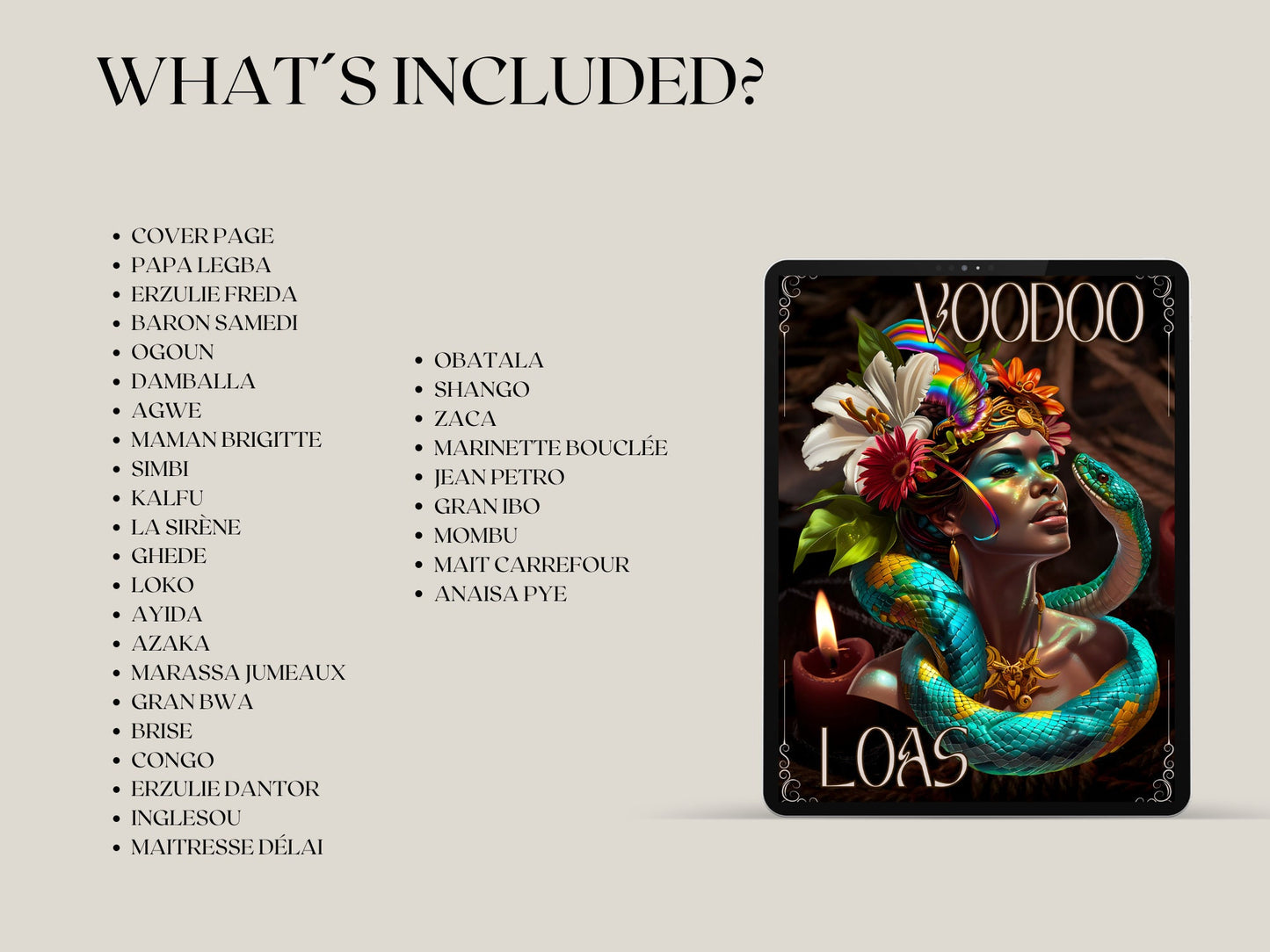 VOODOO LOAS. Basics. Beautiful pages for your Grimoire or Book Of Shadows. Printable.