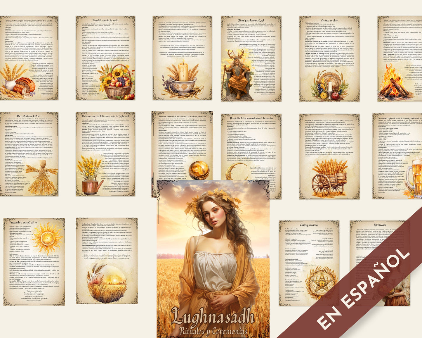 Lughnasadh. Lammas. Rituales y Ceremonias. Páginas imprimibles para tu Libro de las Sombras o Grimorio.