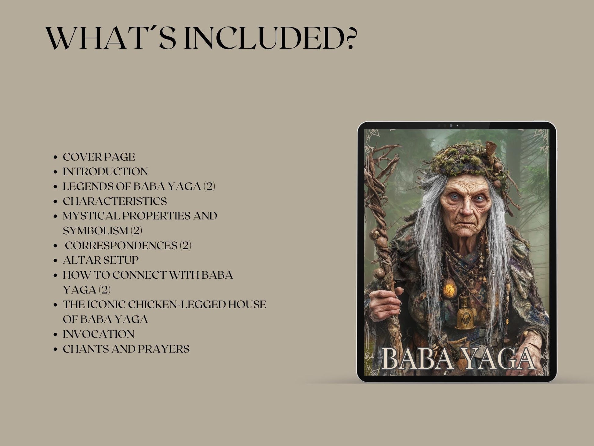 Baba Yaga. The Enigmatic Witch of Slavic Folklore. Beautiful pages for your Grimoire or Book Of Shadows. Printable.