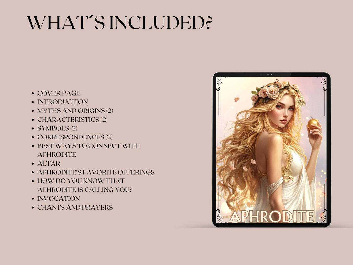 Aphrodite. Beautiful pages for your Book Of Shadows. Instant download
