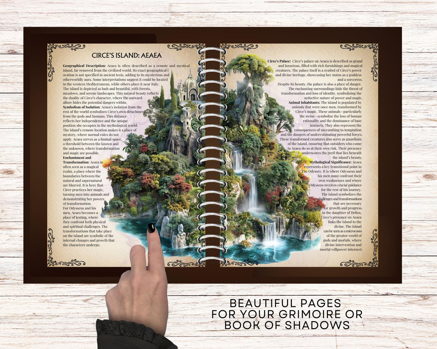Circe. Greek goddess of sorcery. Beautiful pages for your Grimoire or Book Of Shadows. Printable.