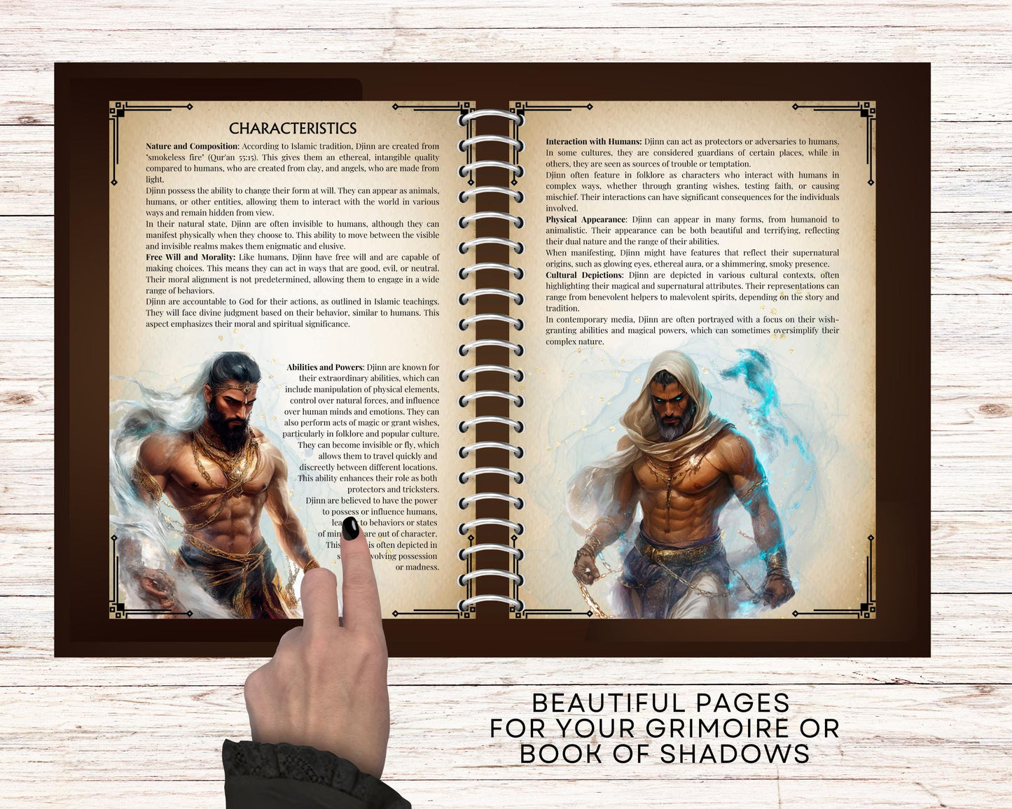 Djinn. Islamic and Middle Eastern Spirits. Beautiful pages for your Grimoire or Book Of Shadows. Printable.
