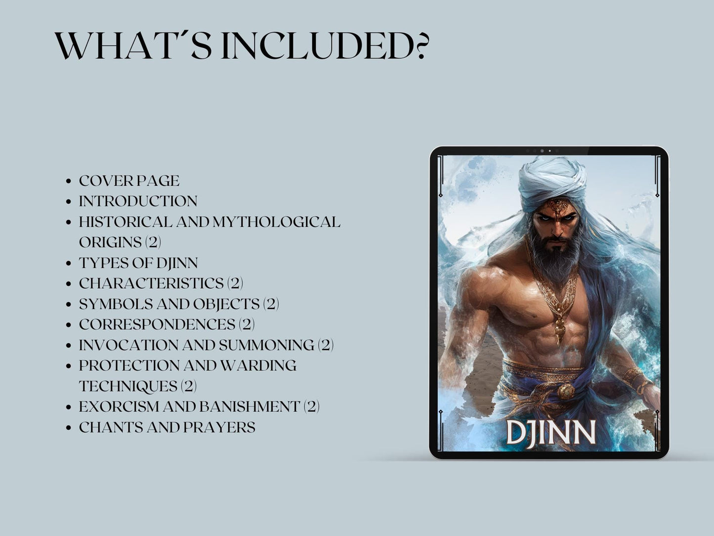 Djinn. Islamic and Middle Eastern Spirits. Beautiful pages for your Grimoire or Book Of Shadows. Printable.