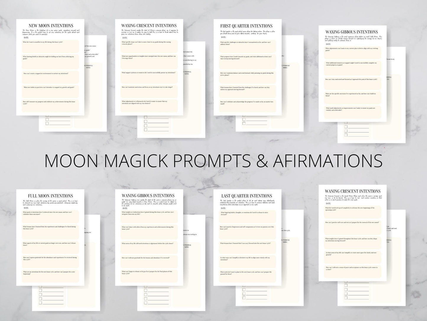 2025 Moon Journal / Moon Planner /Moon Workbook / Full Moon Ritual / Moon Manifestation / Law of Attraction. PRINTABLE.